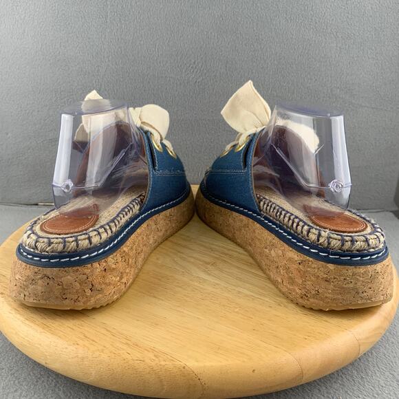 Zimmermann Bow Platform Espadrille Denim Sandals Women’s Size 40 EU / 9-9.5 US - Picture 5 of 8